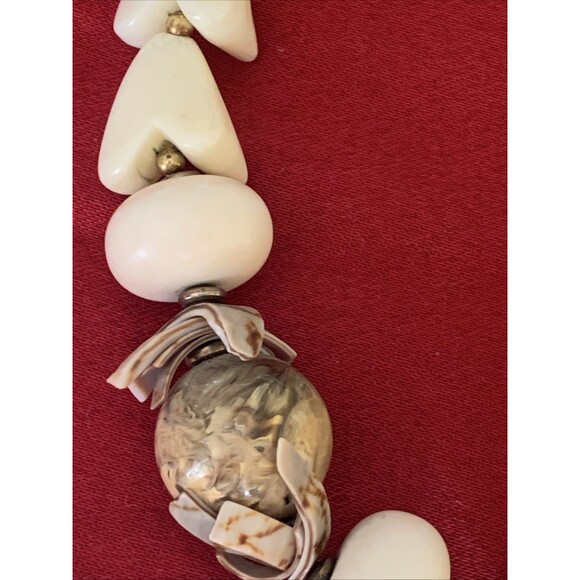 Miriam Haskell Vintage Bead Stone/Pearl? Shell Necklace Signed Rare Collectors - Picture 10 of 13